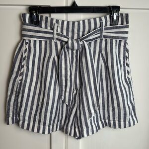 Cynthia Rowley high waist belted linen shorts‎